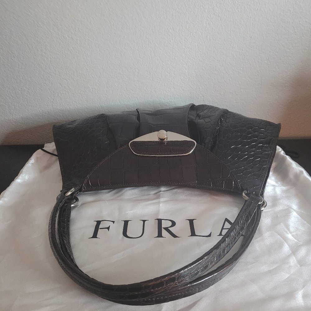 FURLA BRERA CROC SHOULDER BAG - Picture 5 of 13